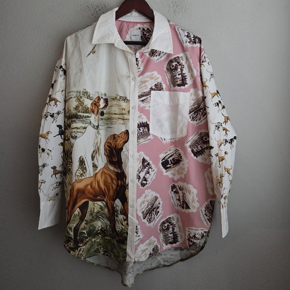 Maeve The Bennet Buttondown Shirt in Sand Dog size L NWT - Picture 6 of 11